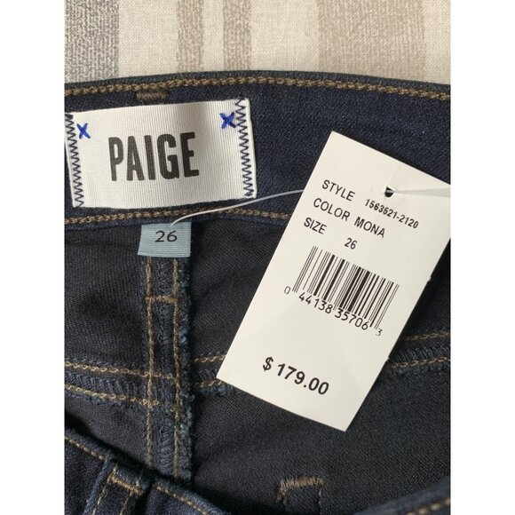 NWT Paige Hoxton Ultra Skinny Jeans Size 26 Dark Blue Denim Womens RN10515 - Picture 2 of 11
